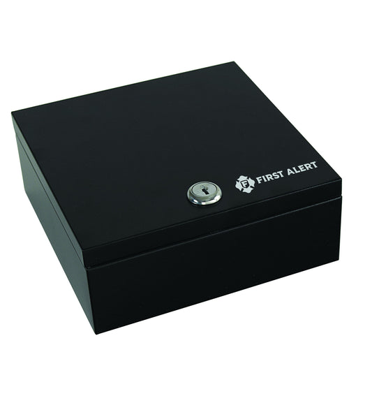 3010F Cash/Key Box, made from powder coated steel, 4-slot cash tray or 10-key hanging key box, Keylock with two keys